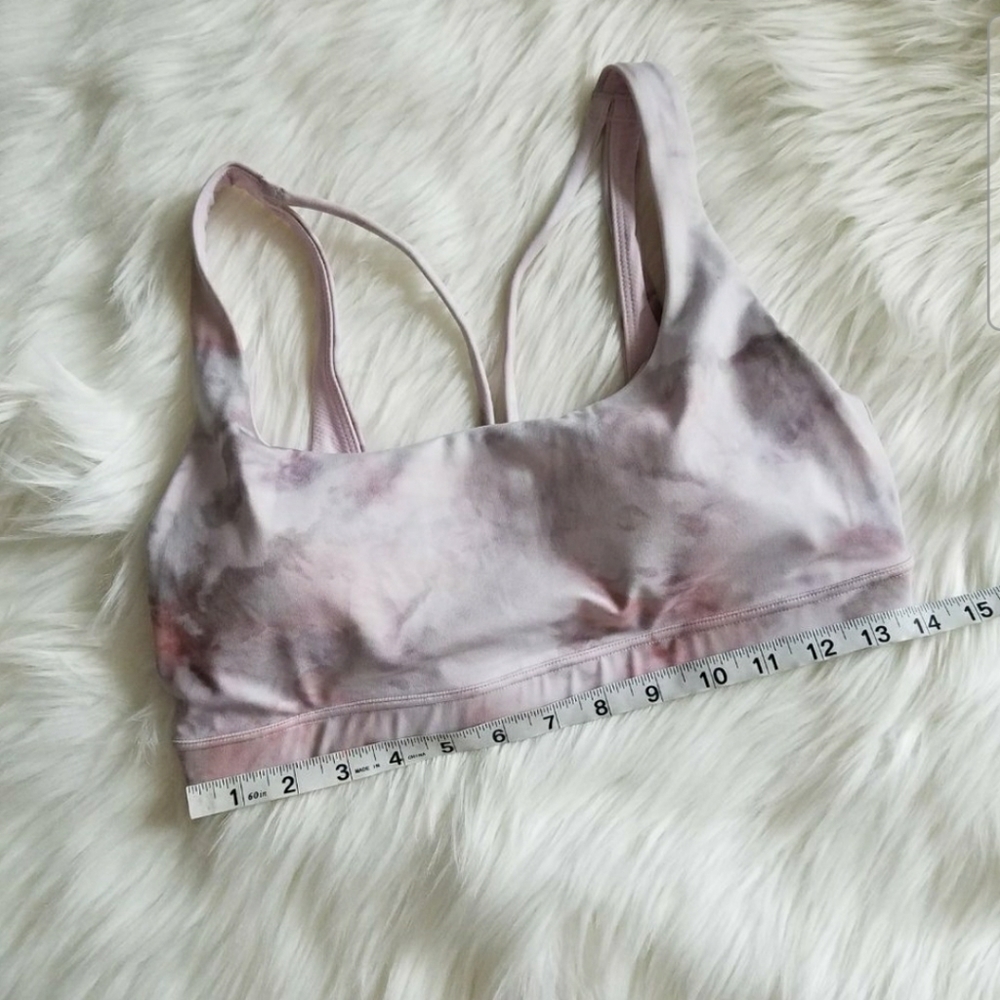 2 Athleta Exhale Snow Dye Bras - Pink and Green - Picture 6 of 10